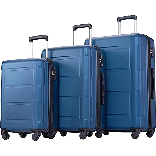 Expandable ABS Durable Suitcase 3 Piece Luggage Sets Lightweight With Double Wheels TSA Lock Spinner, Unisex Adults Teens Home Outddor Carry On Luggage (Blue 20/24/28 Inch) 1 Expandable ABS Durable Suitcase 3 Piece Luggage Sets Lightweight With Double Wheels TSA Lock Spinner, Unisex Adults Teens Home Outddor Carry On Luggage (Blue 20/24/28 Inch)