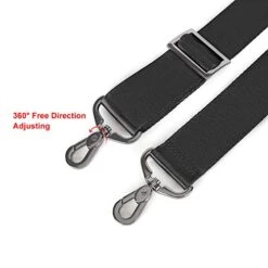 MOSISO 56 Inch Shoulder Strap, Adjustable Thick Soft Universal Replacement Non-Slip Comfort Fit Padded With Metal Swivel Hooks For Laptop Messenger Crossbody Bag Luggage/Duffel/Camera, Black -Travelpro Shop 41S gdXa3jL