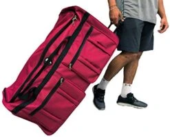 Gothamite 36-inch Rolling Duffle Bag With Wheels | Luggage Bag | Hockey Bag | XL Duffle Bag With Rollers | Heavy Duty 1200D Polyester (Fuchsia)