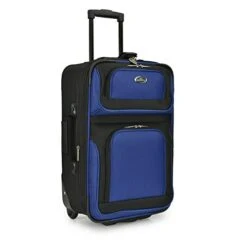 U.S. Traveler New Yorker Lightweight Softside Expandable Travel Rolling Luggage Set, Blue, 4-Piece (15/21/25/29) -Travelpro Shop 41V53AhGiDL