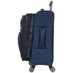 Kenneth Cole Reaction Rugged Roamer Luggage Collection Lightweight Softside Expandable 8-Wheel Spinner Travel Suitcase Bag, Navy, 20-inch Carry-On -Travelpro Shop 41V72ZynOqL