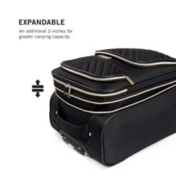 Kenneth Cole Reaction Women's Chelsea Luggage Chevron Softside 8-Wheel Spinner Expandable Suitcase Collection, Black, 20-Inch Carry On -Travelpro Shop 41VrAbpmyhL 03845cbb 7dd5 4ce9 ac6b 1ab3cd19299c
