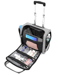 London Fog Cambridge Ultra-Lightweight 15inch 2-Wheel Under The Seat Bag, Black/White Houndstooth -Travelpro Shop 41VrrBPie7L