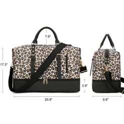 Weekender Overnight Bag Oversized Travel Duffel Leather For Men And Women (Brown Black Leopard Print) -Travelpro Shop 41Ws1LY45 L