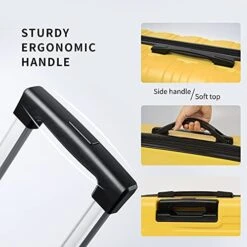 Flieks Luggage Sets TSSA 3 Piece Spinner Suitcase Lightweight 20 24 28 Inch (Yellow) -Travelpro Shop 41XHgz6LRAL