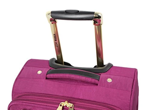 Steve Madden Designer Luggage Collection - Lightweight Softside Expandable Suitcase For Men & Women - Durable 20 Inch Carry On Bag With 4-Rolling Spinner Wheels (Peek-A-Boo Purple) 3 Steve Madden Designer Luggage Collection - Lightweight Softside Expandable Suitcase For Men & Women - Durable 20 Inch Carry On Bag With 4-Rolling Spinner Wheels (Peek-A-Boo Purple) - Image 3