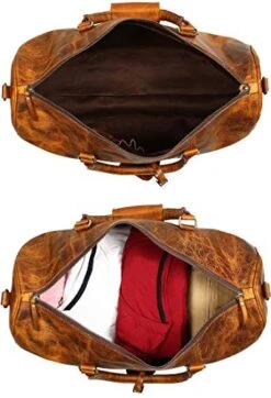 Leather Duffel Bags For Men Women - Airplane Underseat Carry On Luggage By Rustic Town -Travelpro Shop 41Y CZJHQkL