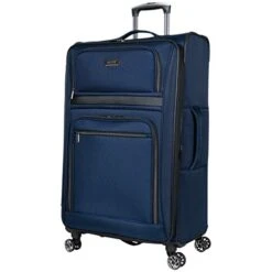 Kenneth Cole Reaction Rugged Roamer Luggage Collection Lightweight Softside Expandable 8-Wheel Spinner Travel Suitcase Bag, Navy, 2-Piece (20" Carry-On / 28" Check Size) -Travelpro Shop 41YGidW2QAL