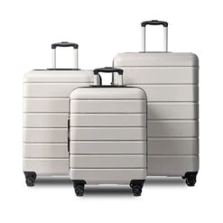 LIZHOUMIL Luggage Sets Suitcase Lightweight TSA Lock Spinner 20In24In28In White ABS -Travelpro Shop 41YSsS47T3L
