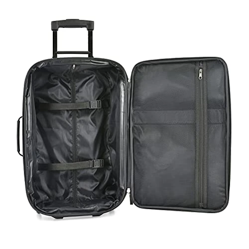 U.S. Traveler Rio Rugged Fabric Expandable Carry-On Luggage Set, Black, 2-Piece 3 U.S. Traveler Rio Rugged Fabric Expandable Carry-On Luggage Set, Black, 2-Piece - Image 3