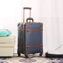 Vintage Luggage Carryon Suitcase Travel - HoJax Classic Trolley Luggage With Spinner Wheels, TSA Lock, Lightweight, 20 Inch, Navy Blue 15 Vintage Luggage Carryon Suitcase Travel - HoJax Classic Trolley Luggage With Spinner Wheels, TSA Lock, Lightweight, 20 Inch, Navy Blue -Travelpro Shop 41ZzAcNLJJS