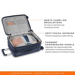 Briggs & Riley Sympatico Hardside International Spinner Luggage, Matte Navy, 21-Inch Carry-On -Travelpro Shop 41 l3B1BkWL