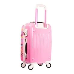 AO WEI LA OW Tourist Luggage Carry On Luggage With Spinner Wheels Rolling Suitcase For Women And Girls, Ascending Gardens Flowers (Pink ,20 Inch) -Travelpro Shop 41anyiyaBtL