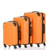 SSLine 3 Piece Luggage Sets Hardshell Spinner Luggages Swivel Wheels Suitcase Portable Rolling Trolley Case - 20" 24" 28" Spinner Suitcases Orange