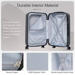 Ceilo ABS Hardside Luggage Sets With USB Interface Laptop Pocket,Lightweight Carry On Suitcase With TSA Lock&360°Spinner Wheels,Black,3-Piece Travel Luggage Set (20/24/28) 14 Ceilo ABS Hardside Luggage Sets With USB Interface Laptop Pocket,Lightweight Carry On Suitcase With TSA Lock&360°Spinner Wheels,Black,3-Piece Travel Luggage Set (20/24/28) -Travelpro Shop 41boxjBs6zL