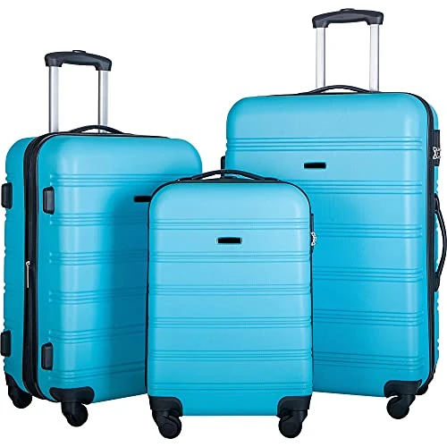 Expandable 3 Piece Luggage Sets Hardside Durable Suitcase With Spinner Wheels TSA Lock, 3 Pcs Carry On Case Travel Home Outdoor School Lightweight Trolley Case ( 20" 24" 28" Blue) 2 Expandable 3 Piece Luggage Sets Hardside Durable Suitcase With Spinner Wheels TSA Lock, 3 Pcs Carry On Case Travel Home Outdoor School Lightweight Trolley Case ( 20" 24" 28" Blue) - Image 2