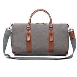 Oflamn Large Duffle Bag Canvas Leather Weekender Overnight Travel Carry On Tote Bag With Shoe Compartment And Toiletry Bag (Grey) 14 Oflamn Large Duffle Bag Canvas Leather Weekender Overnight Travel Carry On Tote Bag With Shoe Compartment And Toiletry Bag (Grey) -Travelpro Shop 41dA q8ZzJL