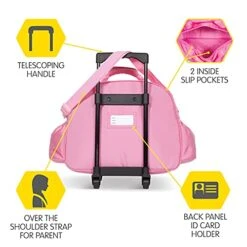Bixbee Kids Luggage, Kids Luggage With Wheels For Girls & Boys With Telescoping Handle, Adjustable Strap And Pockets- Lightweight Kids Suitcase & Carry On Bag For Airport, Travel, Overnight In Unicorn -Travelpro Shop 41dR9BkZxhS