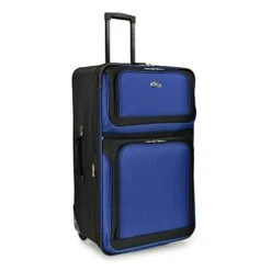 U.S. Traveler New Yorker Lightweight Softside Expandable Travel Rolling Luggage Set, Blue, 4-Piece (15/21/25/29) -Travelpro Shop 41dVVgoabCL