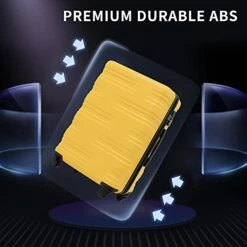 Flieks Luggage Sets TSSA 3 Piece Spinner Suitcase Lightweight 20 24 28 Inch (Yellow) -Travelpro Shop 41dfABvkTQL