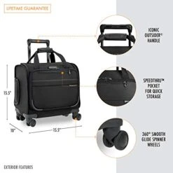 Briggs & Riley Baseline-Softside Cabin Spinner Bag, Black, Underseater 16-Inch -Travelpro Shop 41eVkmae0 L
