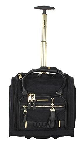 Steve Madden Designer 15 Inch Carry On Suitcase- Small Weekender Overnight Business Travel Luggage- Lightweight 2- Rolling Spinner Wheels Under Seat Bag For Women (Peek-A-Boo Black) 5 Steve Madden Designer 15 Inch Carry On Suitcase- Small Weekender Overnight Business Travel Luggage- Lightweight 2- Rolling Spinner Wheels Under Seat Bag For Women (Peek-A-Boo Black) - Image 5