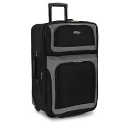 U.S. Traveler New Yorker Lightweight Softside Expandable Travel Rolling Luggage Set, Black/Grey, 4-Piece (15/21/25/29) -Travelpro Shop 41fhCKiymJL