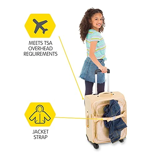 Bixbee Kids Luggage, Kids Luggage With Wheels For Girls & Boys With Telescoping Pullout Handle, Strap And Pockets- Lightweight Kids Suitcase & Carry On Bag For Airport, Travel, Overnight In Gold 5 Bixbee Kids Luggage, Kids Luggage With Wheels For Girls & Boys With Telescoping Pullout Handle, Strap And Pockets- Lightweight Kids Suitcase & Carry On Bag For Airport, Travel, Overnight In Gold - Image 5