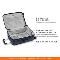 Briggs & Riley Sympatico Hardside International Spinner Luggage, Matte Navy, 21-Inch Carry-On -Travelpro Shop 41g16N 3MSL