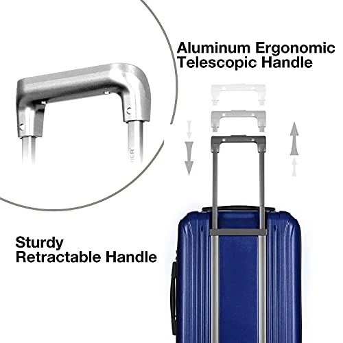 FOCHIER 3 Piece Hardshell Luggage Set, Expandable Hardside Lightweight Fashion PC+ABS Suitcase With Spinner Wheels & TSA Lock (20/24/28), Blue 4 FOCHIER 3 Piece Hardshell Luggage Set, Expandable Hardside Lightweight Fashion PC+ABS Suitcase With Spinner Wheels & TSA Lock (20/24/28), Blue - Image 4