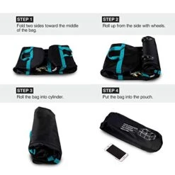 REDCAMP 85L Foldable Duffle Bag With Wheels 26", 1680D Oxford Collapsible Large Duffel Bag With Rollers For Camping Travel Gear, Black -Travelpro Shop 41gUSS8wVIL