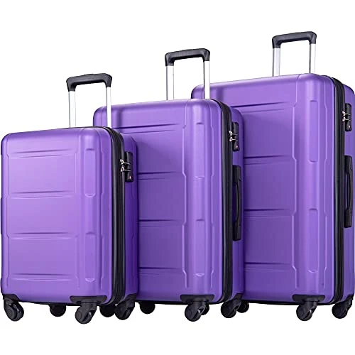 Expandable ABS Durable Suitcase 3 Piece Luggage Sets Lightweight With Double Wheels TSA Lock Spinner, Unisex Adults Teens Home Outddor Carry On Luggage (Purple 20/24/28 Inch) 1 Expandable ABS Durable Suitcase 3 Piece Luggage Sets Lightweight With Double Wheels TSA Lock Spinner, Unisex Adults Teens Home Outddor Carry On Luggage (Purple 20/24/28 Inch)