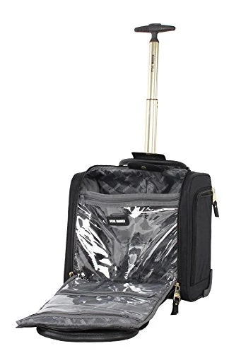 Steve Madden Designer Luggage Collection- 3 Piece Softside Expandable Lightweight Spinner Suitcases- Travel Set Includes Under Seat Bag, 20-Inch Carry On & 28-Inch Checked Suitcase (Peek-A-Boo Black) 2 Steve Madden Designer Luggage Collection- 3 Piece Softside Expandable Lightweight Spinner Suitcases- Travel Set Includes Under Seat Bag, 20-Inch Carry On & 28-Inch Checked Suitcase (Peek-A-Boo Black) - Image 2