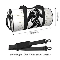 Fredeulva I Want To Believe Duffel Bag Canvas Shoulder Round Gym Sports Travel Weekender Bags For Man Women -Travelpro Shop 41iRD0ooZ L
