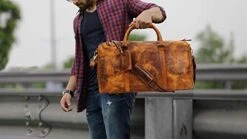 Leather Duffel Bags For Men Women - Airplane Underseat Carry On Luggage By Rustic Town -Travelpro Shop 41kT fNIIwL