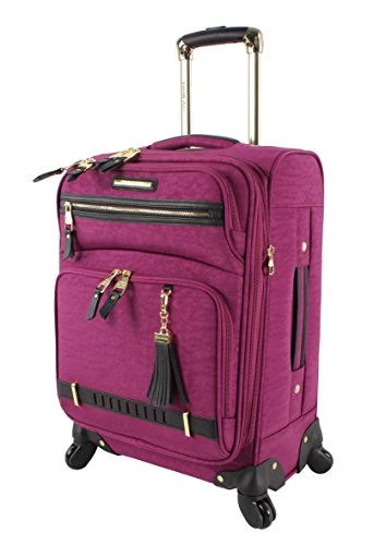 Steve Madden Designer Luggage Collection - Lightweight Softside Expandable Suitcase For Men & Women - Durable 20 Inch Carry On Bag With 4-Rolling Spinner Wheels (Peek-A-Boo Purple) 1 Steve Madden Designer Luggage Collection - Lightweight Softside Expandable Suitcase For Men & Women - Durable 20 Inch Carry On Bag With 4-Rolling Spinner Wheels (Peek-A-Boo Purple)