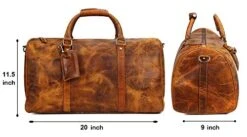 Leather Duffel Bags For Men Women - Airplane Underseat Carry On Luggage By Rustic Town -Travelpro Shop 41lEt6NfnLL