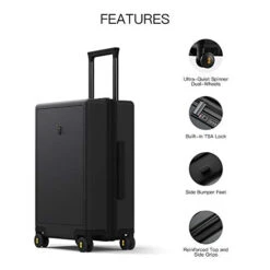 LEVEL8 Elegance Matte Carry-On Luggage, 20” Hardside Suitcase, Lightweight PC Matte Hardcase Spinner Trolley For Luggage, TSA Approved Cabin Luggage With 8 Spinner Wheels- Black, 20-Inch Carry-On -Travelpro Shop 41lmPGysCQL