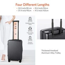 NINETYGO Carry On Luggage With Spinner Wheels, 22x14x9 Luggage, 100% PC Lightweight Hardside Suitcase With TSA Lock (20-inch Black) 11 NINETYGO Carry On Luggage With Spinner Wheels, 22x14x9 Luggage, 100% PC Lightweight Hardside Suitcase With TSA Lock (20-inch Black) -Travelpro Shop 41luS7IPP4L