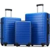 Flieks Luggage Sets 3 Piece Spinner Suitcase With TSA Lock Lightweight 20 24 28 Inch (Elegant Blue)
