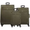 Travelpro Skywalk Limited 3 Piece Spinner Suitcase Set - Softside Expandable Travel Luggage With Spinning Wheels – Carry On & Checked Bags, Olive