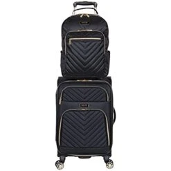 Kenneth Cole Reaction Women's Chelsea Luggage Chevron Softside 8-Wheel Spinner Expandable Suitcase Collection, Black, 2pc Bundle (Carry On+Backpack) 21 Kenneth Cole Reaction Women's Chelsea Luggage Chevron Softside 8-Wheel Spinner Expandable Suitcase Collection, Black, 2pc Bundle (Carry On+Backpack) -Travelpro Shop 41n6PpByj S