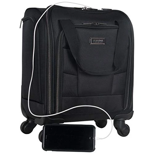 Kenneth Cole Reaction 18" Lightweight Multi-Pocket Anti-Theft RFID 14.1" Laptop & Tablet Underseater Carry-On With USB Charging Port, Black 7 Kenneth Cole Reaction 18" Lightweight Multi-Pocket Anti-Theft RFID 14.1" Laptop & Tablet Underseater Carry-On With USB Charging Port, Black - Image 7