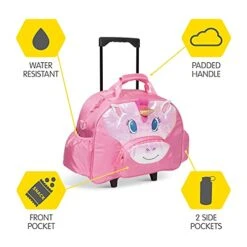 Bixbee Kids Luggage, Kids Luggage With Wheels For Girls & Boys With Telescoping Handle, Adjustable Strap And Pockets- Lightweight Kids Suitcase & Carry On Bag For Airport, Travel, Overnight In Unicorn -Travelpro Shop 41nZJY0cv5S