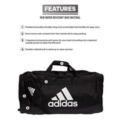 Adidas Defender 4 Large Duffel Bag, Black/White, One Size -Travelpro Shop 41ne x Go8L