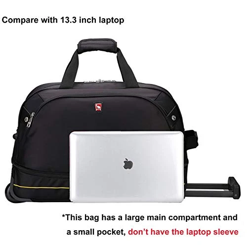 OIWAS Small Rolling Duffle Bag With Wheels Travel 22 Inch Carry On Luggage Tote Suitcase Unisex-Adult Short Term Trips Expandable 45L To 55L Women Men Black 4 OIWAS Small Rolling Duffle Bag With Wheels Travel 22 Inch Carry On Luggage Tote Suitcase Unisex-Adult Short Term Trips Expandable 45L To 55L Women Men Black - Image 4