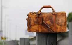 Leather Duffel Bags For Men Women - Airplane Underseat Carry On Luggage By Rustic Town -Travelpro Shop 41oGrysGGPL