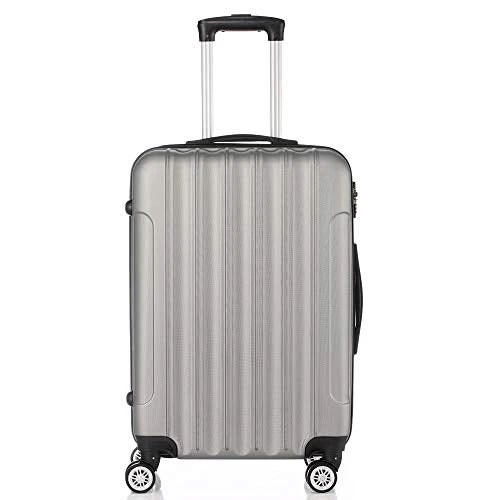 GOMHWAOL Luggage 3 Piece Set Suitcase ABS Material Hardshell Lightweight (Silver Gray) 2 GOMHWAOL Luggage 3 Piece Set Suitcase ABS Material Hardshell Lightweight (Silver Gray) - Image 2