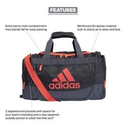 Adidas Unisex Defender III Small Duffel Bag, Jersey Black/ Onix/ Signal Pink, Small -Travelpro Shop 41qgX3hXneL