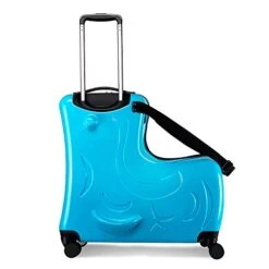 N/A AO WEI LA OW Duffel Bag For Kids Ride-On Suitcase Carry-On Luggage With Wheels Fits To Kids Aged 6-12 Years Old (Blue, 24 Inch). -Travelpro Shop 41rP4FAHdmL